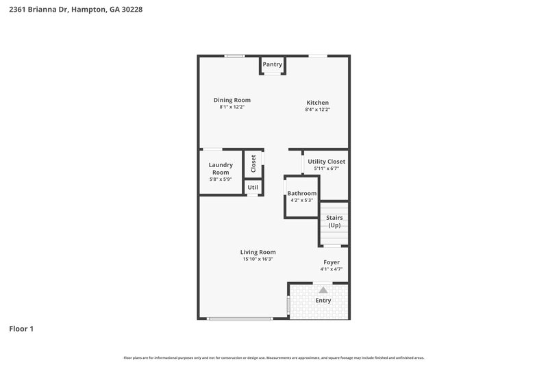 1,600/Mo, 2361 Brianna Drive Hampton, GA 30228 Floor Plan View