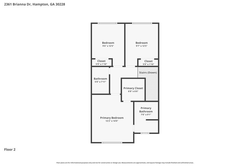 1,600/Mo, 2361 Brianna Drive Hampton, GA 30228 Floor Plan View 2