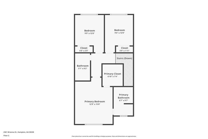 1,715/Mo, 2361 Brianna Drive Hampton, GA 30228 Floorplan View 2
