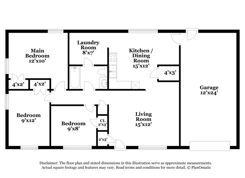 1,390/Mo, 38 Jonathan Road Riverdale, GA 30274 Floorplan View