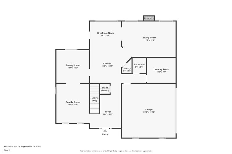 2,865/Mo, 195 Ridgecrest Drive Fayetteville, GA 30215 Floorplan View