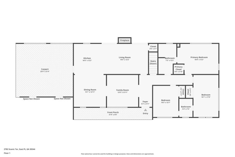 1,795/Mo, 2782 Scenic Terrace East Point, GA 30344 Floorplan View