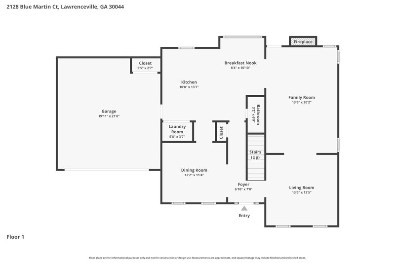 2,350/Mo, 2128 Blue Martin Court Lawrenceville, GA 30044 Floor Plan View