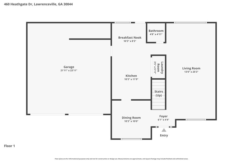2,375/Mo, 460 Heathgate Drive Lawrenceville, GA 30044 Floor Plan View