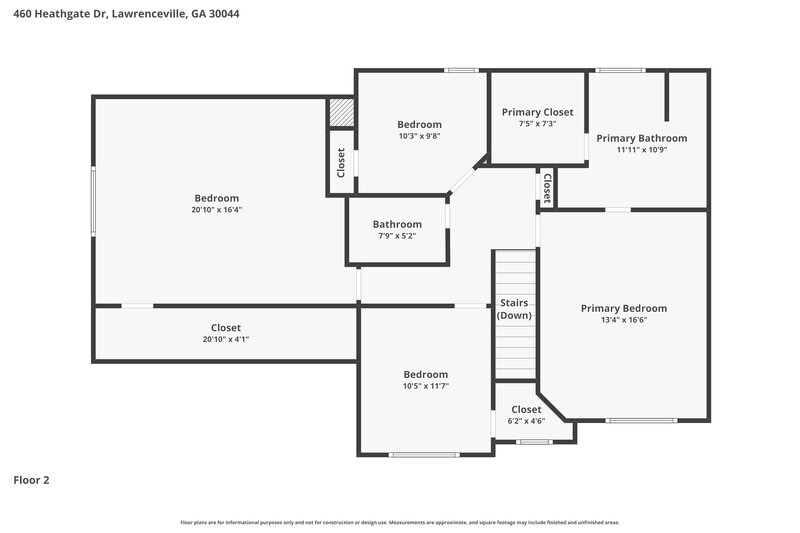 2,375/Mo, 460 Heathgate Drive Lawrenceville, GA 30044 Floor Plan View 2