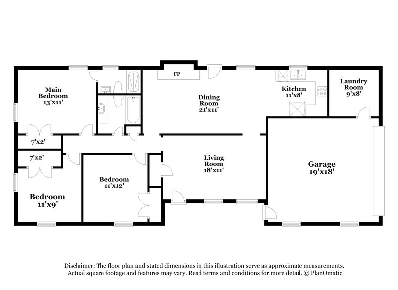 1,430/Mo, 99 Sleepy Hollow Trail Powder Springs, GA 30127 Floor Plan View