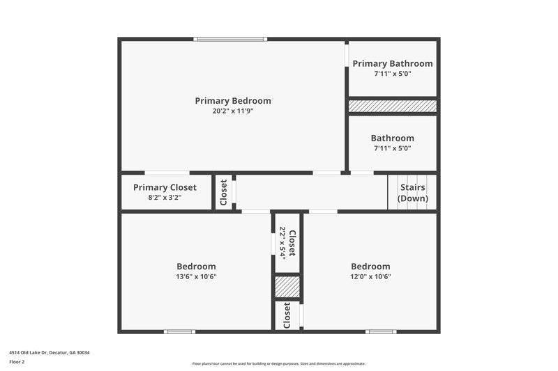 1,685/Mo, 4514 Old Lake Drive Decatur, GA 30034 Floor Plan View 2