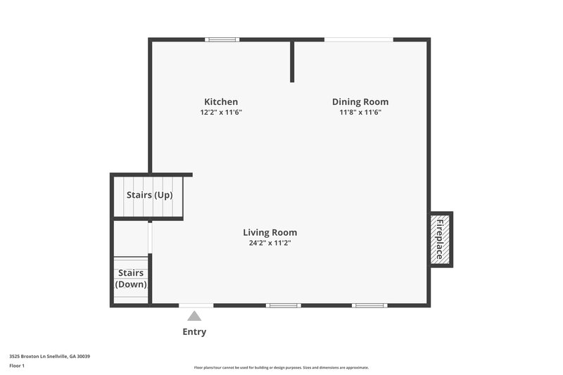 1,895/Mo, 3525 Broxton Lane Snellville, GA 30039 Floor Plan View 2