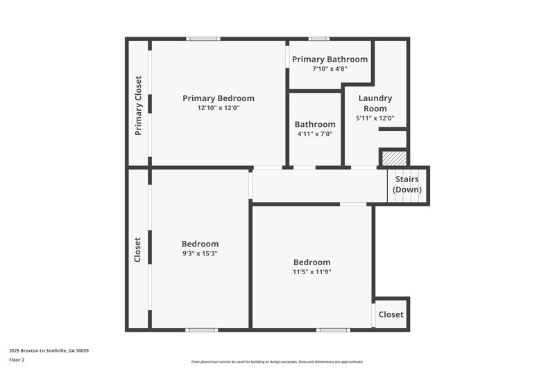 1,895/Mo, 3525 Broxton Lane Snellville, GA 30039 Floor Plan View 3
