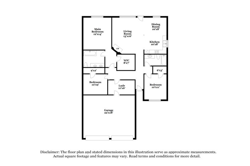 1,730/Mo, 3657 Oakland Spring Court Snellville, GA 30039 Floor Plan View