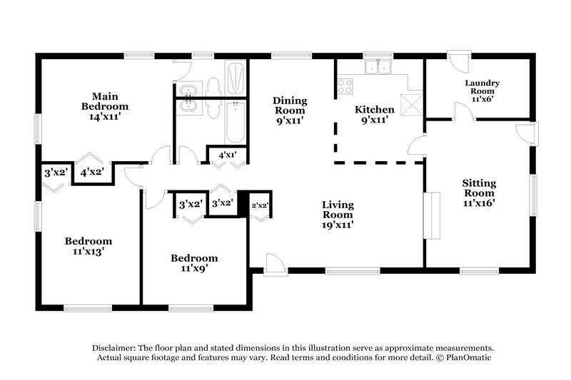 2,200/Mo, 1556 Wren Road Jonesboro, GA 30238 Floor Plan View