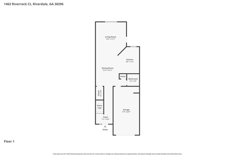 1,700/Mo, 1462 Riverrock Ct Riverdale, GA 30296 Floor Plan View 2