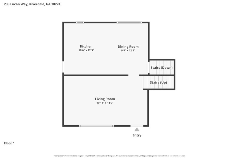 1,720/Mo, 233 Lucan Way Riverdale, GA 30274 Floor Plan View 2