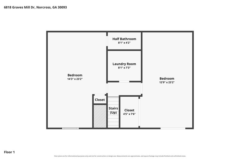 2,250/Mo, 6818 Graves Mill Drive Norcross, GA 30093 Floor Plan View