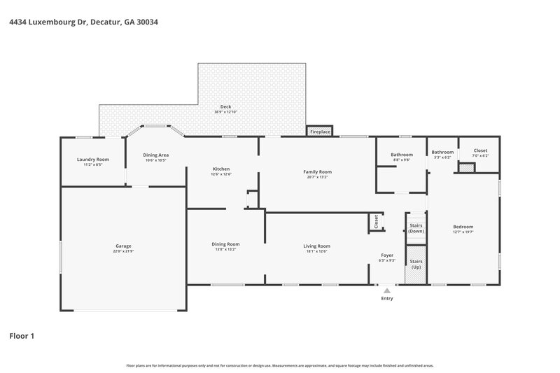 2,300/Mo, 4434 Luxembourg Drive Decatur, GA 30034 Floorplan View