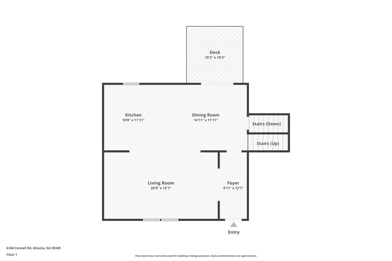 1,735/Mo, 6160 Connell Road Atlanta, GA 30349 Floor Plan View