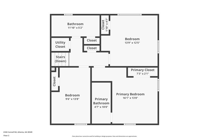1,735/Mo, 6160 Connell Road Atlanta, GA 30349 Floor Plan View 2