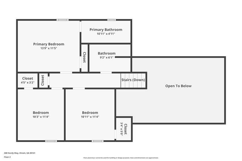1,660/Mo, 268 Hardy Way Hiram, GA 30141 Floorplan View 2