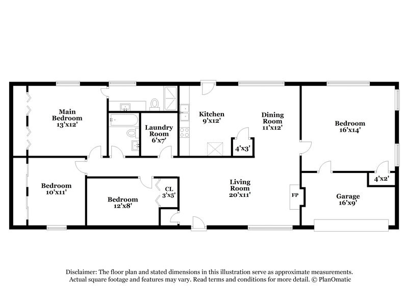 1,625/Mo, 4934 Liberty Ct Stone Mountain, GA 30087 Floor Plan View