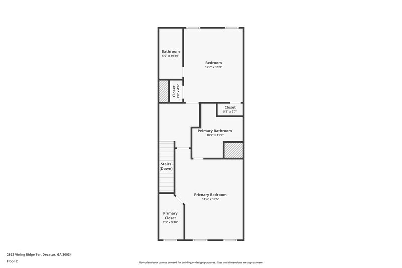 1,570/Mo, 2862 Vining Ridge Terrace Decatur, GA 30034 Floorplan View 2