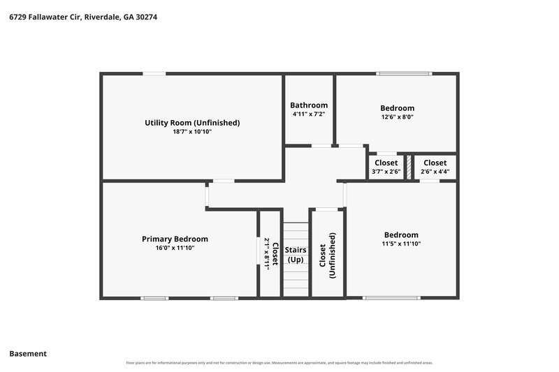 1,810/Mo, 6729 Fallawater Circle Riverdale, GA 30274 Floor Plan View