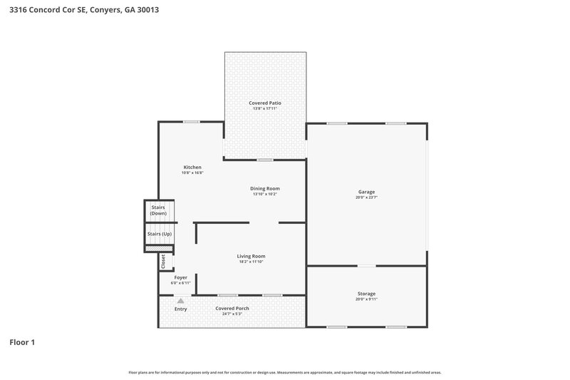 2,195/Mo, 3316 Concord Corner Conyers, GA 30013 Floor Plan View