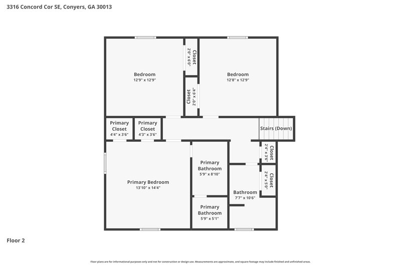 2,195/Mo, 3316 Concord Corner Conyers, GA 30013 Floor Plan View 2