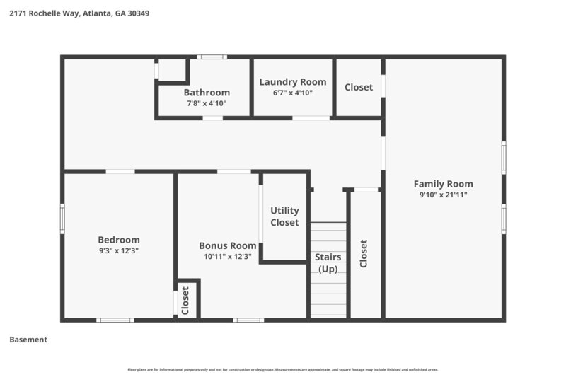 2,050/Mo, 2171 Rochelle Way College Park, GA 30349 Floorplan View 2