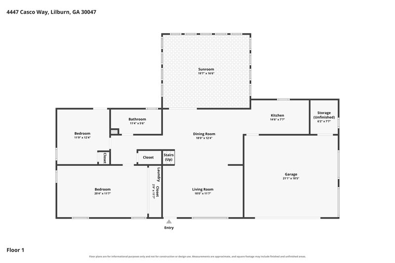 2,140/Mo, 4447 Casco Way Lilburn, GA 30047 Floor Plan View