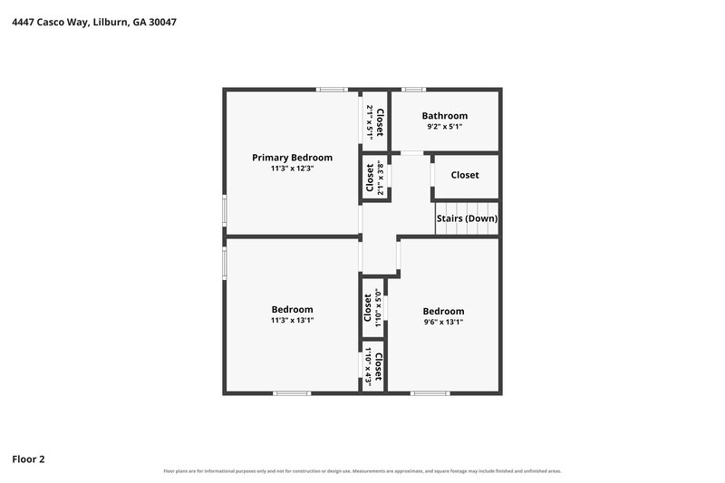 2,140/Mo, 4447 Casco Way Lilburn, GA 30047 Floor Plan View 2