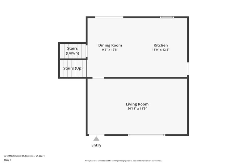 2,380/Mo, 7343 Mockingbird Court Riverdale, GA 30274 Floor Plan View 2