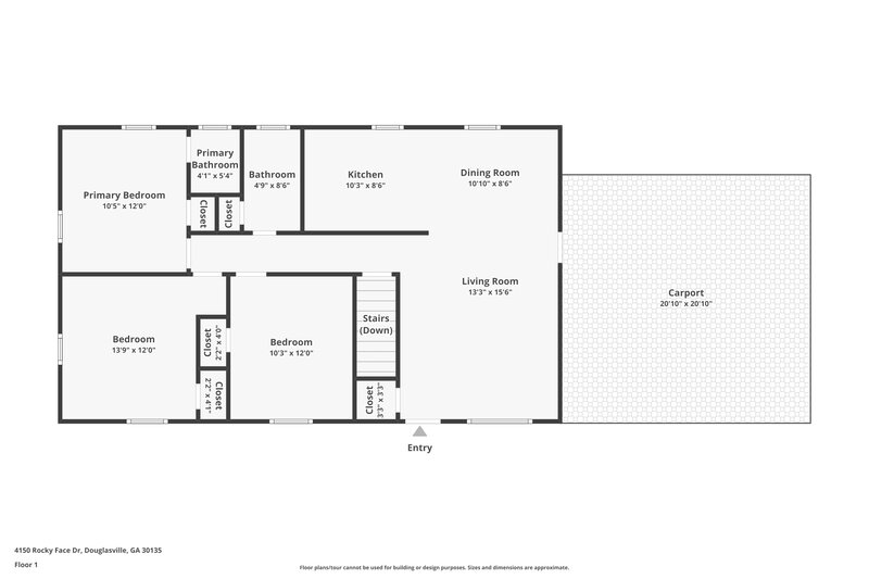 1,585/Mo, 4150 Rocky Face Drive Douglasville, GA 30135 Floor Plan View