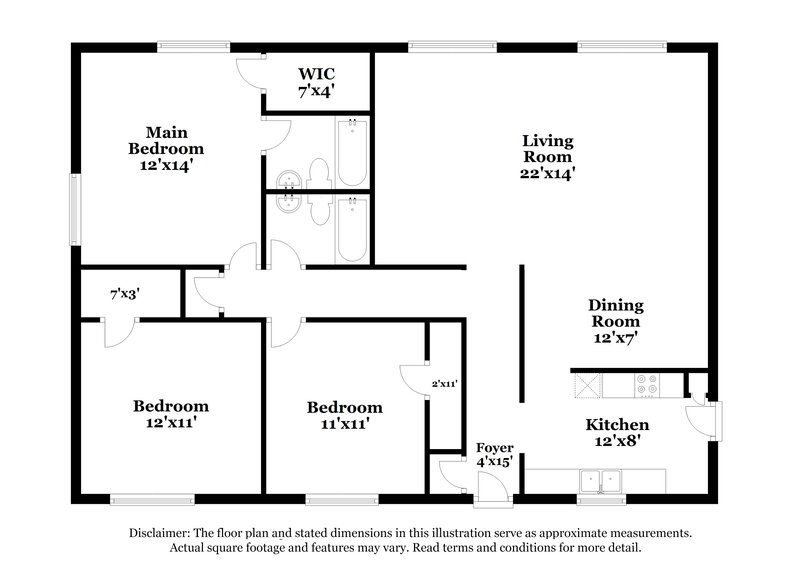 1,595/Mo, 4701 Lost Colony Court Stone Mountain, GA 30088 Floor Plan View