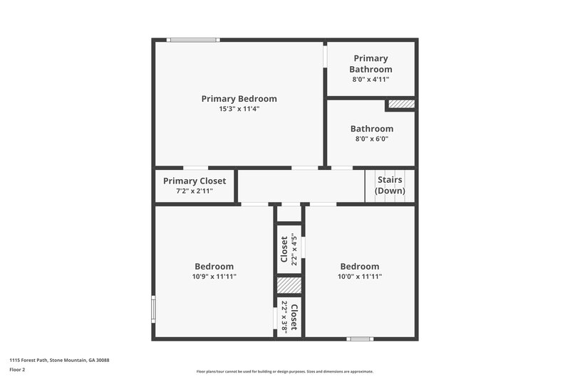 2,400/Mo, 1115 Forest Path Stone Mountain, GA 30088 Floor Plan View 2