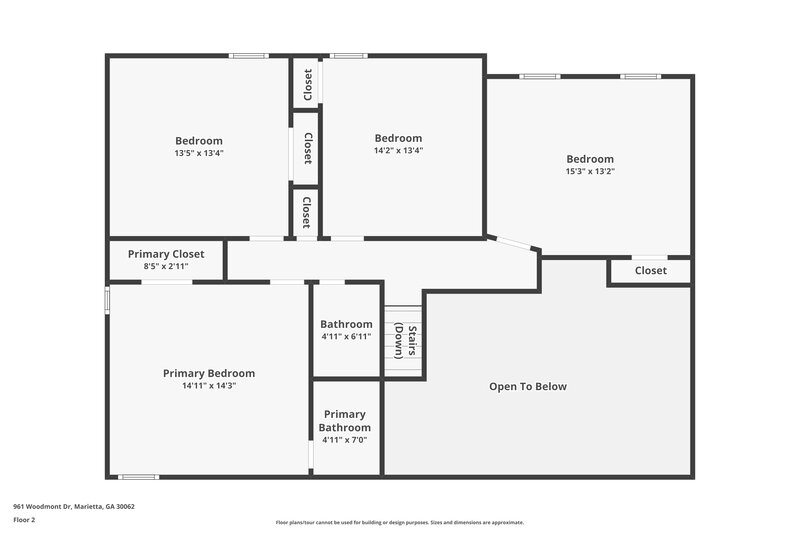 2,230/Mo, 961 Woodmont Drive Marietta, GA 30062 Floor Plan View