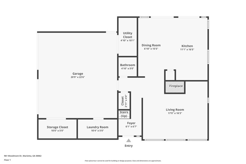 2,230/Mo, 961 Woodmont Drive Marietta, GA 30062 Floor Plan View 2