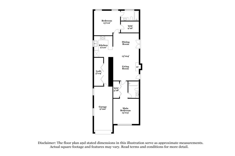 1,725/Mo, 1464 Cain Court N Douglasville, GA 30134 Floorplan View