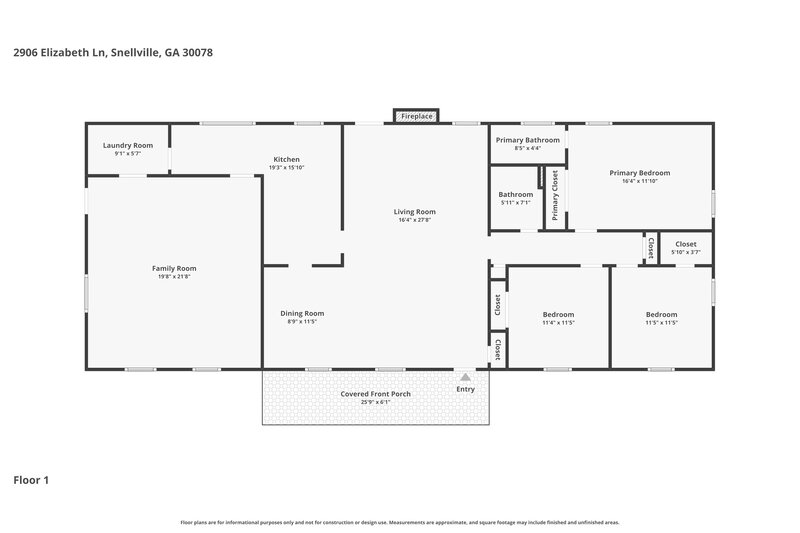 1,855/Mo, 2906 Elizabeth Lane Snellville, GA 30078 Floor Plan View