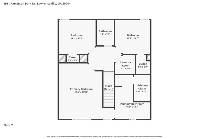 1,895/Mo, 1961 Patterson Park Drive Lawrenceville, GA 30044 Floor Plan View 2