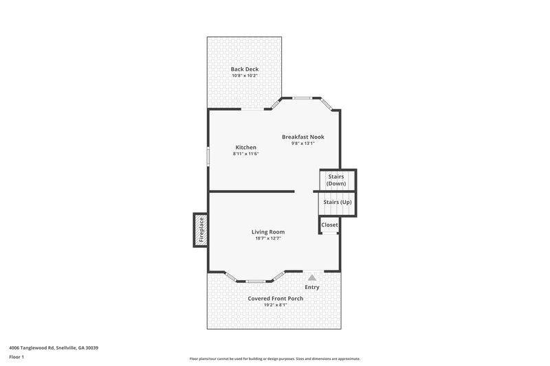 1,820/Mo, 4006 Tanglewood Road Snellville, GA 30039 Floor Plan View 2