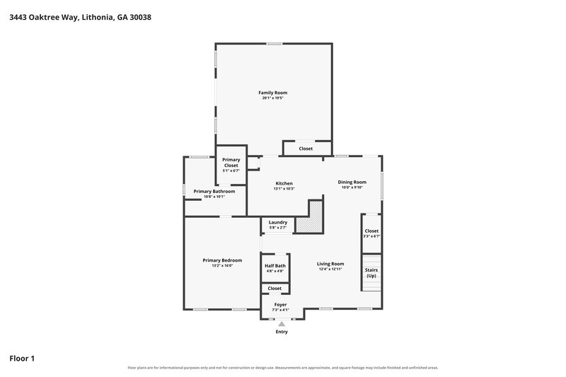 2,030/Mo, 3443 Oaktree Way Lithonia, GA 30038 Floor Plan View