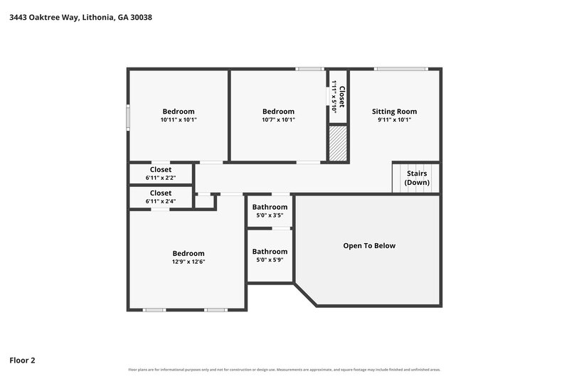2,030/Mo, 3443 Oaktree Way Lithonia, GA 30038 Floor Plan View 2