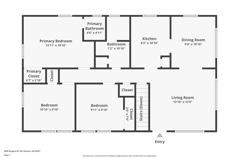 1,580/Mo, 3990 Rutgers Drive Atlanta, GA 30331 Floorplan View