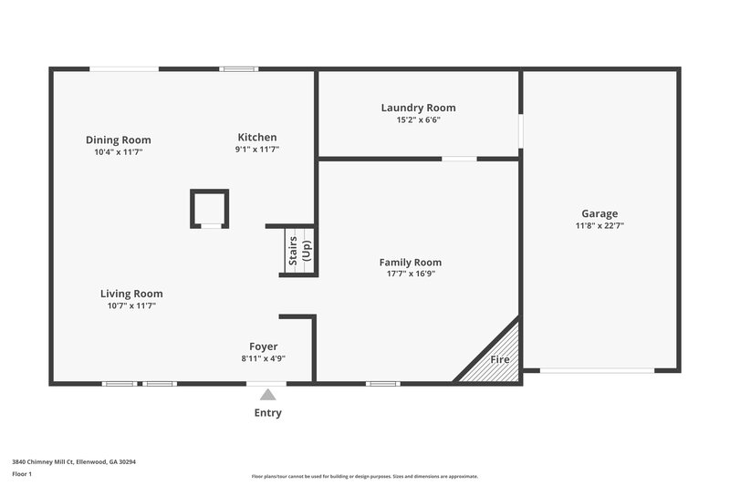 1,580/Mo, 3840 Chimney Mill Court Ellenwood, GA 30294 Floor Plan View