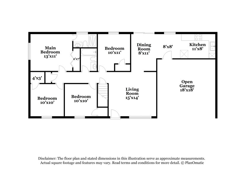 1,485/Mo, 3736 Paul Street Douglasville, GA 30135 Floor Plan View 2