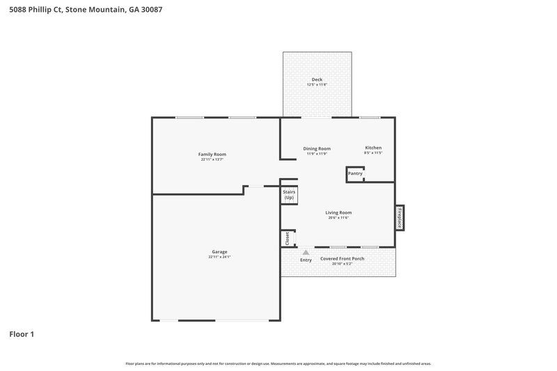 1,880/Mo, 5088 Phillip Court Stone Mountain, GA 30087 Floor Plan View