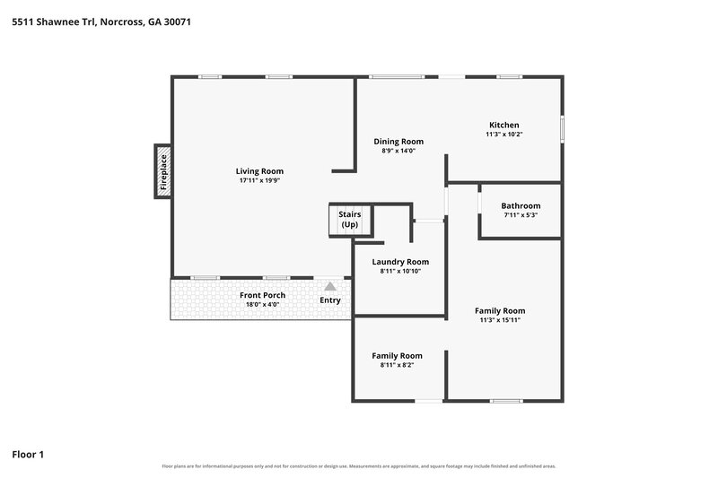2,145/Mo, 5511 Shawnee Trail Norcross, GA 30071 Floor Plan View