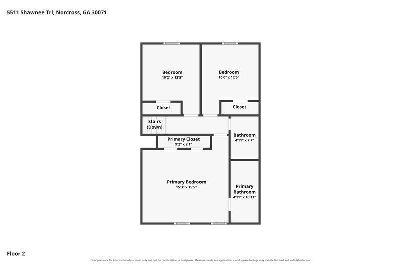 2,145/Mo, 5511 Shawnee Trail Norcross, GA 30071 Floor Plan View 2