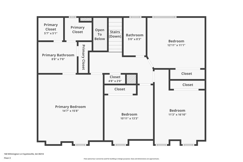 2,440/Mo, 160 Wilmington Lane Fayetteville, GA 30214 Floorplan View