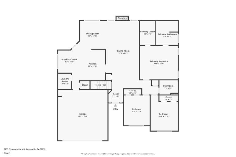 2,065/Mo, 3733 Plymouth Rock Dr Loganville, GA 30052 Floorplan View